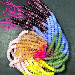 Natural Multi Gemstone Bead 8x5mm Rondelle Shape, Gorgeous Multicolor Quartz & Jade Gemstone Beads, Excellent Quality Full Strand 15.5&quot;