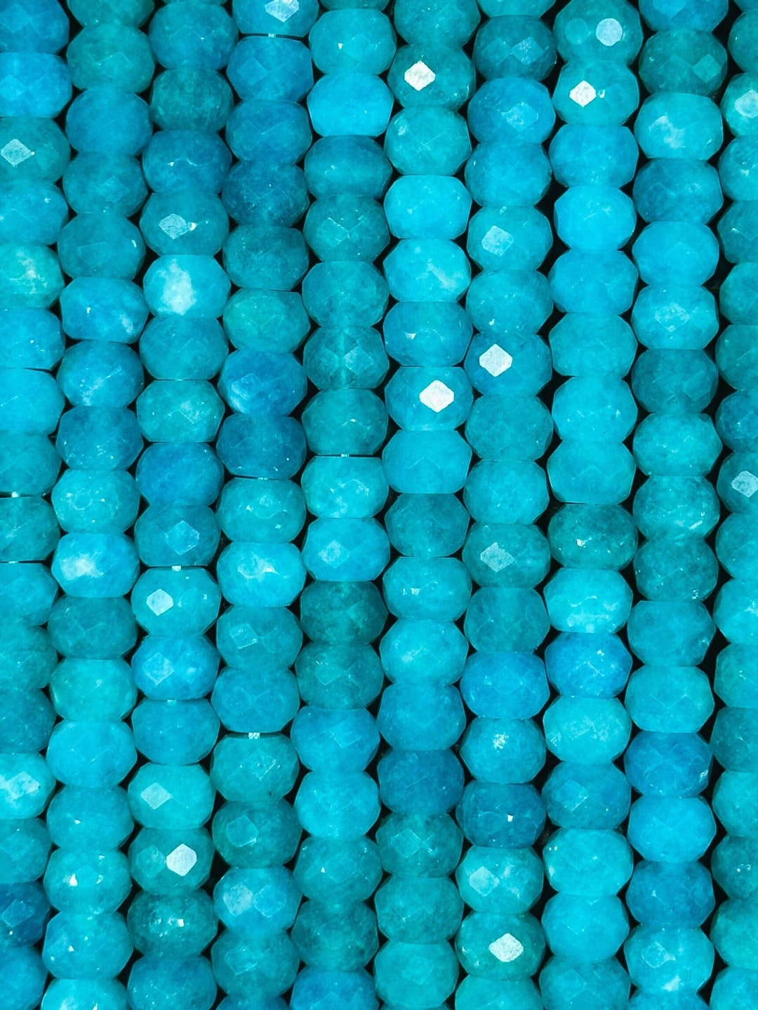 AA Natural Amazonite Gemstone Bead Faceted 8x6mm Rondelle Shape ...