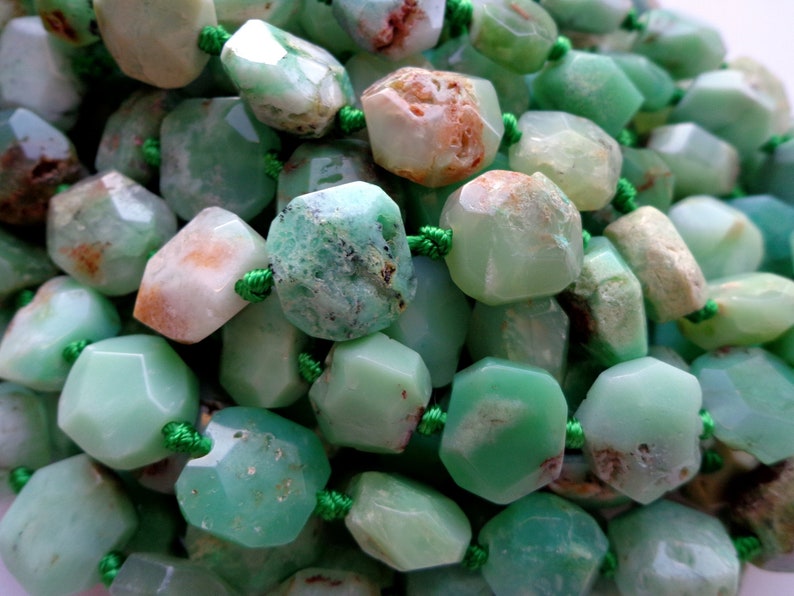 18x14mm NATURAL Gemstone Chrysoprase Nugget Shaped Beads AAA Quality! great for Jewelry Making Full Strand 16 Gorgeous green color