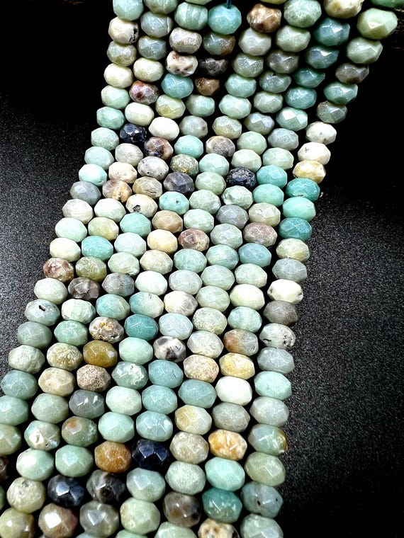 Perline A Goccia Sfaccettate In Amazzonite: Piccole Perline A Forma Di - Foto 4