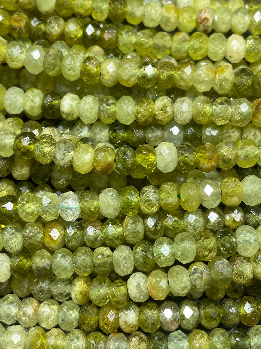 AAA Natural Green Gemstone Bead. 3x5mm Roundell Shape