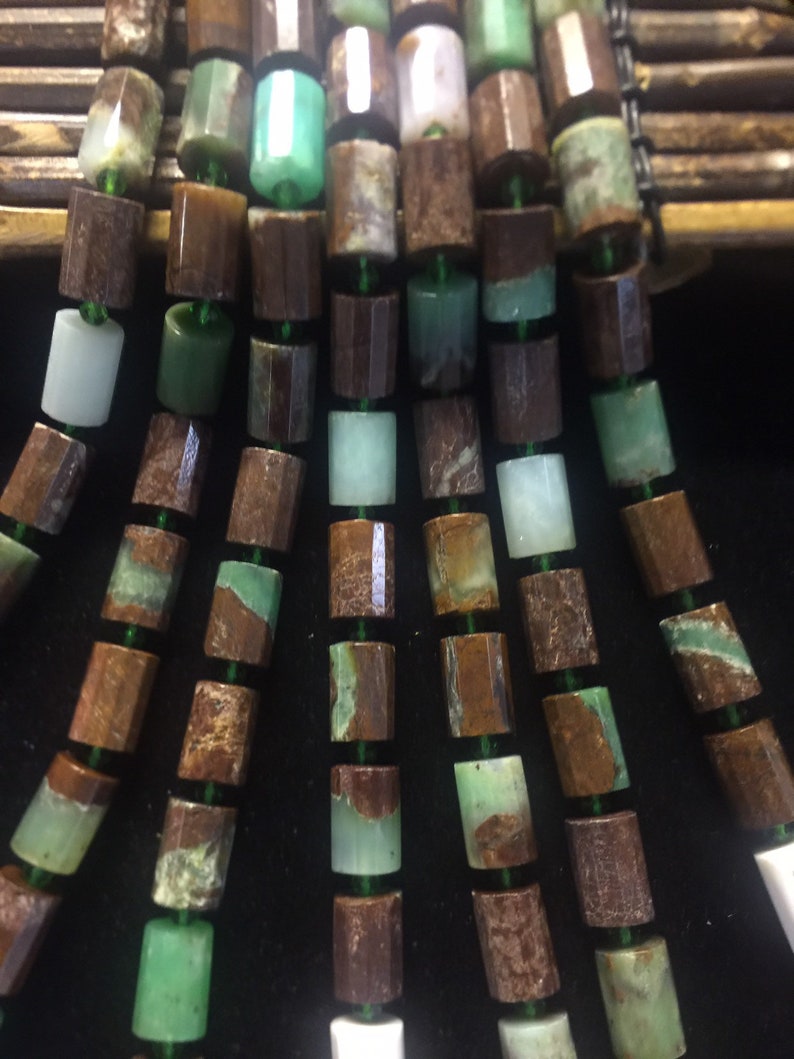 Gemstone beads 10x14mm tuba shape chrysoprase beads Natural chrysoprase beads Great for jewelry making Full strand 16\u201d