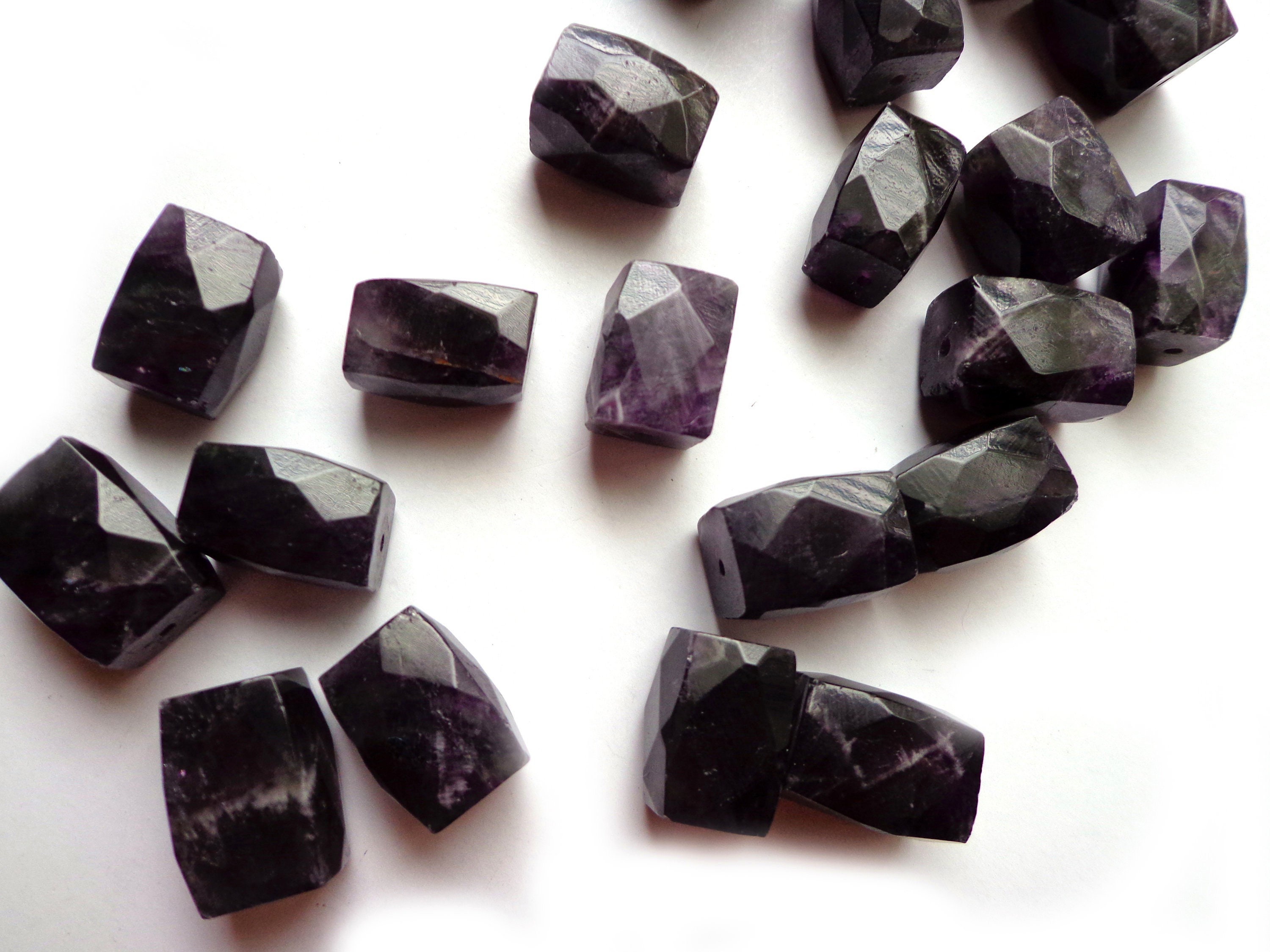 Great Quality Gemstone!! Gorgeous Deep Purple Natural Gemstone Amethyst Rectangle Faceted Bead Approximately 15x11 mm