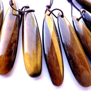 AAA Natural Tiger Eye Gemstone Earrings, 13x55mm Long Teardrop Shape Earrings, Beautiful Brown Earrings, Great Quality Gemstone Jewelry!