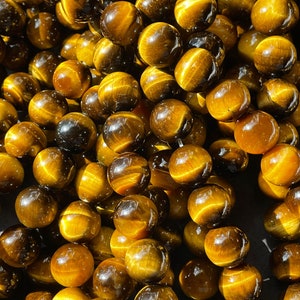 AAA Natural tiger eye stone bead . 4mm 6mm 8mm 10mm 12mm round bead. Gorgeous golden brown color tiger eye . Great quality gemstone . 15.5 image 7