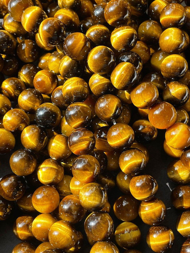 AAA Natural tiger eye stone bead . 4mm 6mm 8mm 10mm 12mm round bead. Gorgeous golden brown color tiger eye . Great quality gemstone . 15.5 image 7