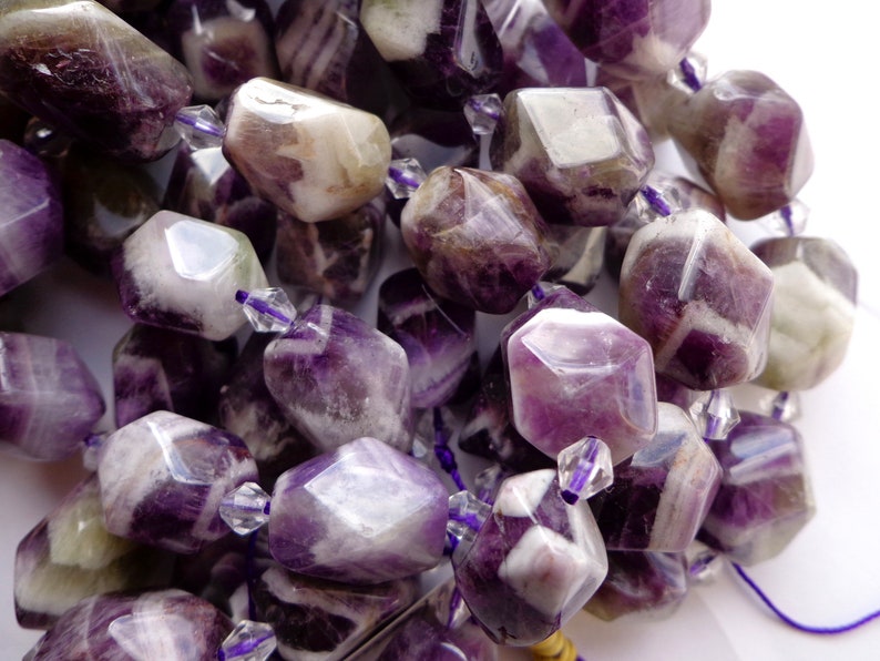 18x12mm Faceted Nugget Beads Full Strand 15.5 inches NATURAL Amethyst Gemstone Beads Beautiful Purple Beads Great Quality Beads