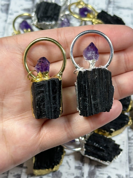 Black Tourmaline Freeform Pendants Black Tourmaline Freeform Pendants