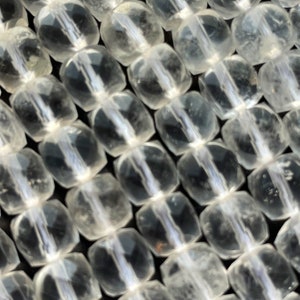 AAA Natural clear quartz crystal bead. Faceted 8mm square shape bead. Beautiful natural super clear quartz gemstone bead. Full strand 15.5 “
