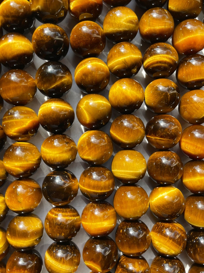 AAA Natural tiger eye stone bead . 4mm 6mm 8mm 10mm 12mm round bead. Gorgeous golden brown color tiger eye . Great quality gemstone . 15.5 image 3