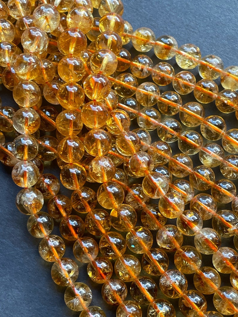 AAA super nice quality natural citrine stone bead. 6mm8mm 9mm 10mm round bead . Gorgeous natural golden yellow gemstone Full strand 15.5 image 8