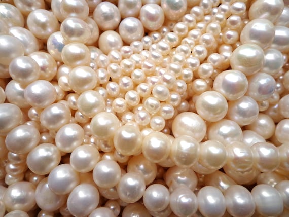 AAA Natural Freshwater Pearl Beads, 4mm 5mm, 6mm, 8mm, 9-10mm,11-12mm Round  Shape Beads, Beautiful Natural White Fresh Water Pearl Bead. 14 