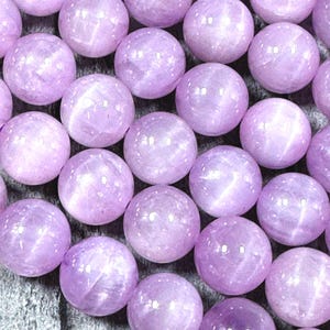 AAA Natural kunzite gemstone beads . 6mm 8mm 10mm round gemstone beads . excellent quality . full strand 15.5”