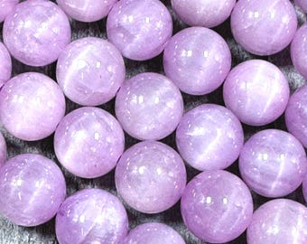 AAA Natural kunzite gemstone beads . 6mm 8mm 10mm round gemstone beads . excellent quality . full strand 15.5”