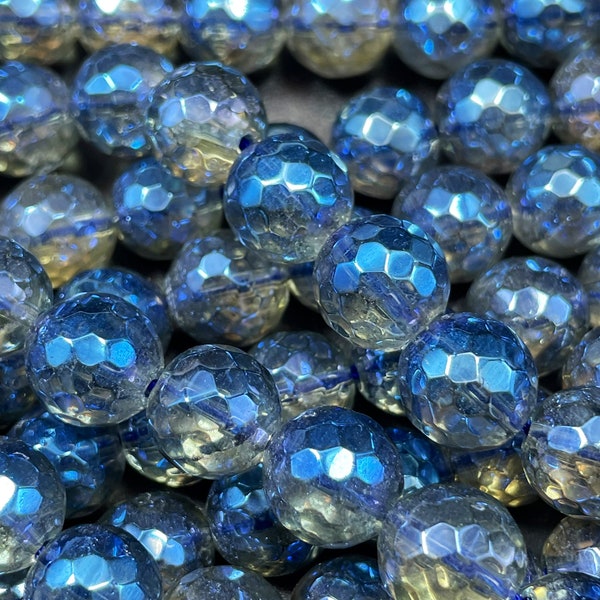 Natural mystic rainbow quartz crystal round bead. 6mm 8mm 10mm round bead. Gorgeous green blue rainbow color quartz crystal bead. Loose bead