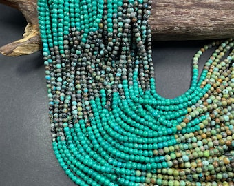 A+ natural turquoise gemstone bead . 4mm multi color turquoise bead . Excellent quality. Full strand 15.5”