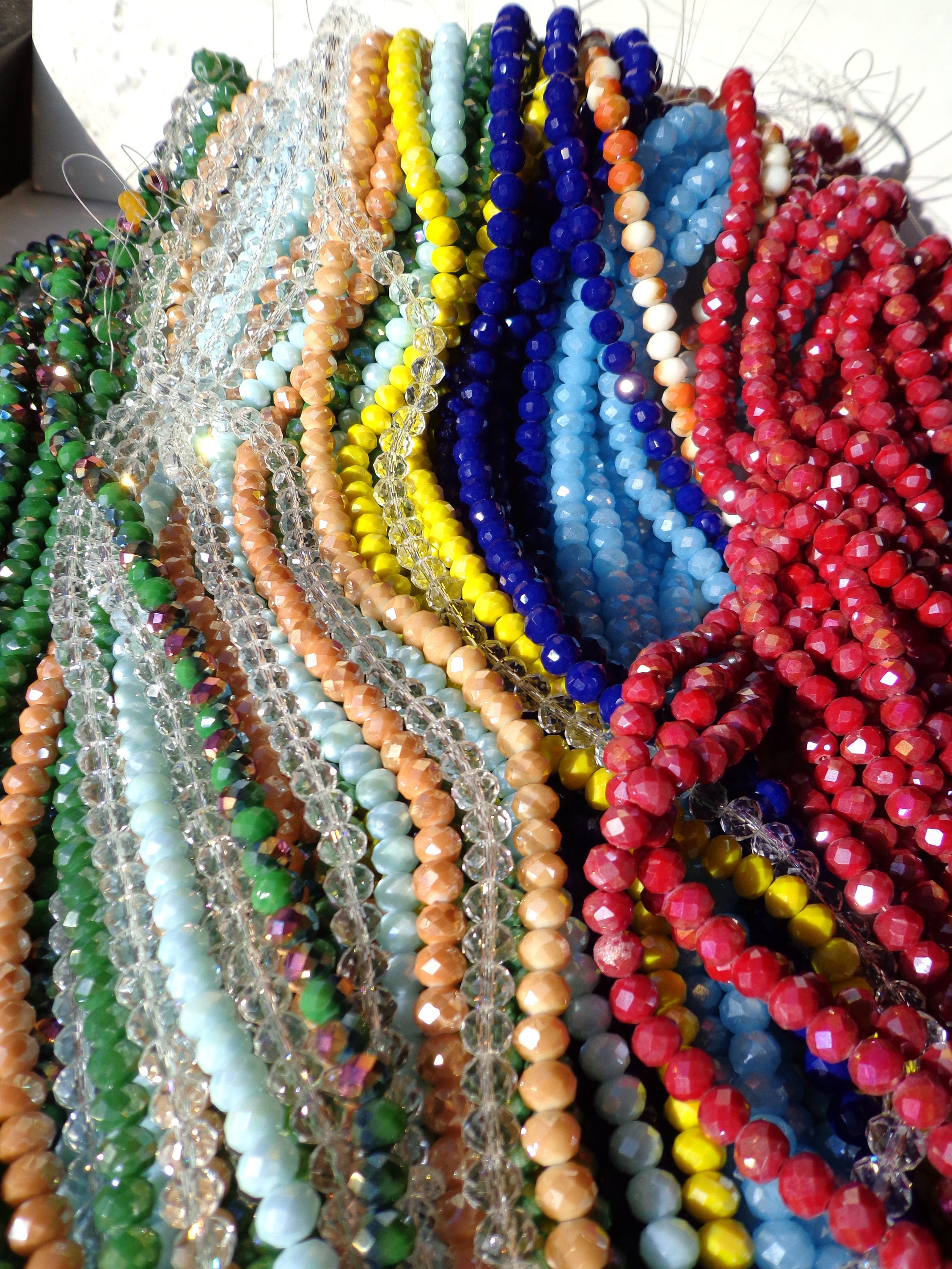 Bulk 1350 Beads Multi-color Crystal 4mm Rondelle Chinese Crystal Beads  Spacer Beads Glass Beads, Wholesale Price. Great for JEWELRY Making 