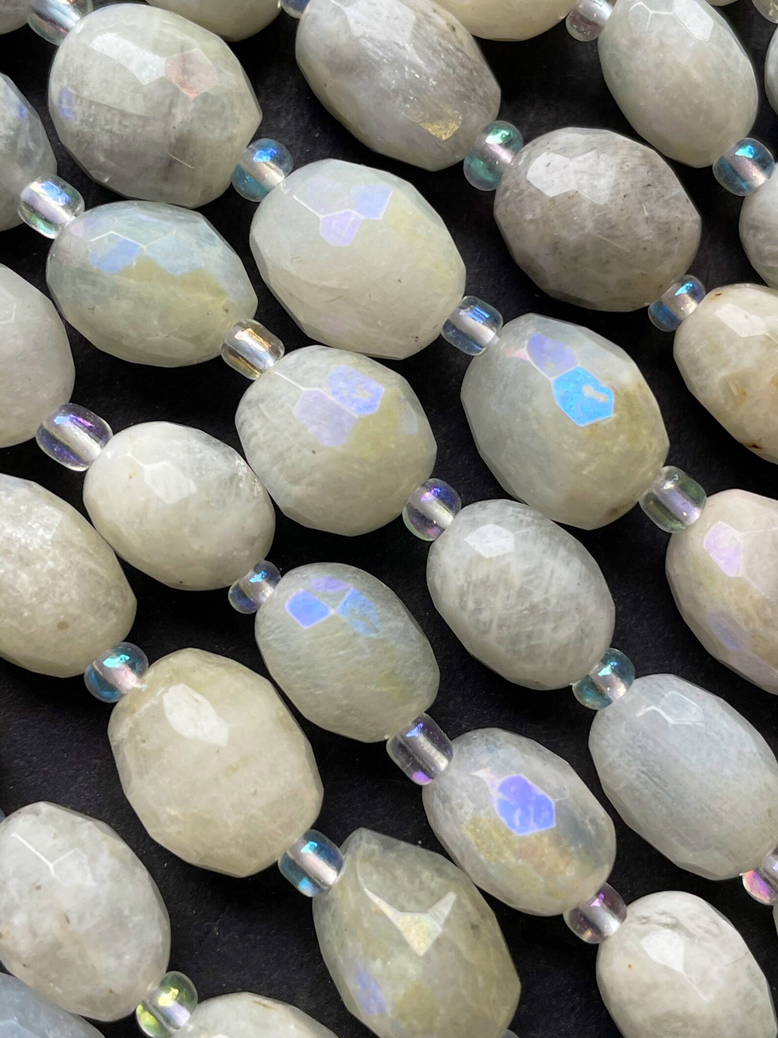 Beautiful moonstone bead. Faceted 8x12mm oval shape bead . Etsy