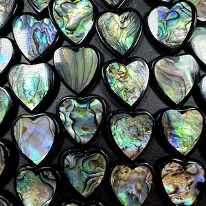 Natural abalone shell beads . Beautiful heart shape 20mm  gorgeous natural color . excellent quality . abalone beads