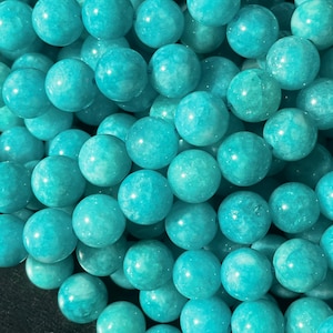 AAA Natural amzonite stone bead. 6mm 8mm 10mm round bead. Beautiful natural greenish blue amzonite gemstone bead. 15.5” strand