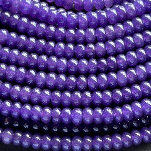 Beautiful Dark Purple Jade Gemstone Bead 8x5mm Smooth Rondelle Beads, Gorgeous Dark Purple Color Jade Gemstone Beads Full Strand 15.5&quot;