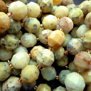 AAA Natural Yellow Opal Gemstone Beads 10mm,12mm Faceted Helix Cut Shape, Gorgeous Yellow Beads, Great Quality Beads Full length 15.5 inches