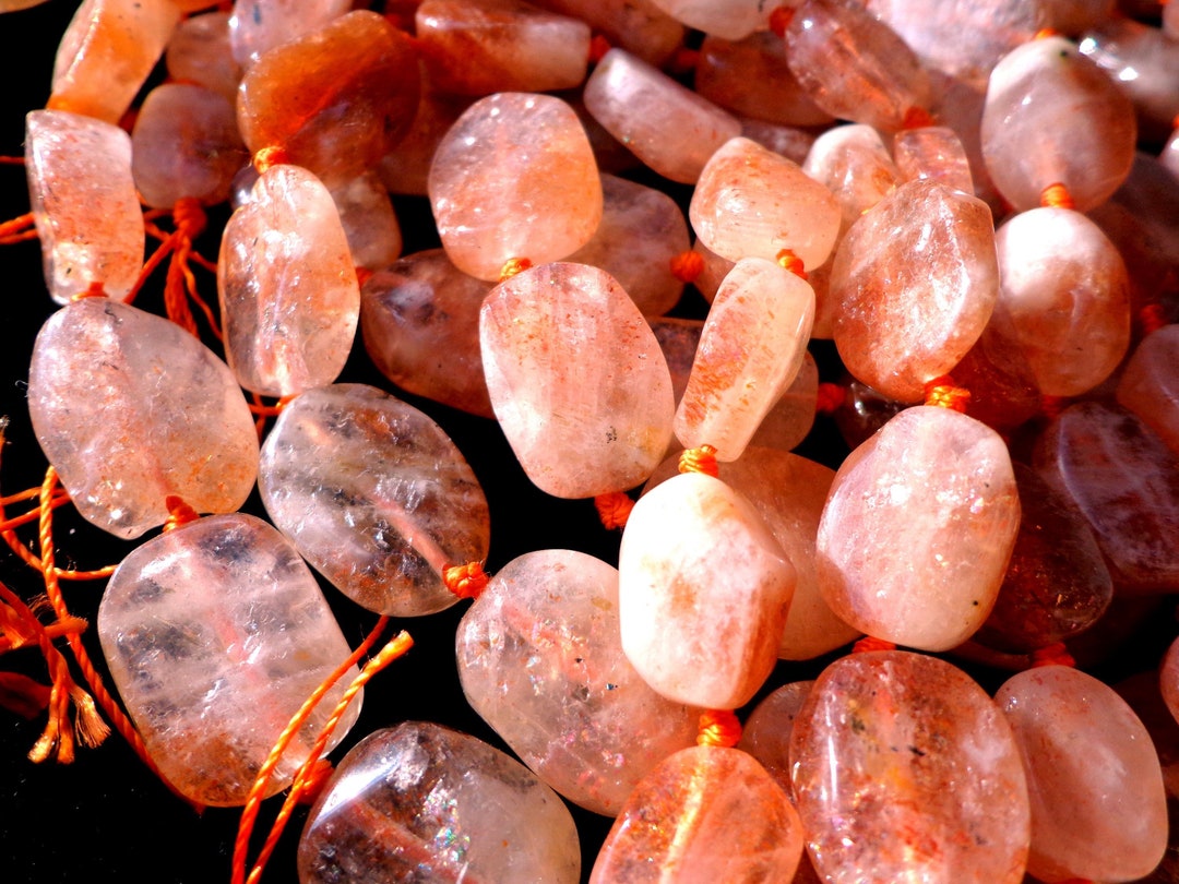 NATURAL Gemstone Sunstone Tablet Shaped Beads, 17x13mm, Full Strand 16