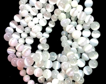 AAA Natural Selenite stone bead . 4mm 6mm 8mm 10mm  round bead  gorgeous natural white color selenite gemstone bead.full strand 15.5”