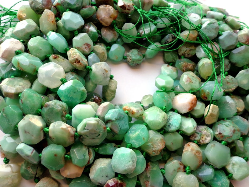 18x14mm NATURAL Gemstone Chrysoprase Nugget Shaped Beads AAA Quality! great for Jewelry Making Full Strand 16 Gorgeous green color