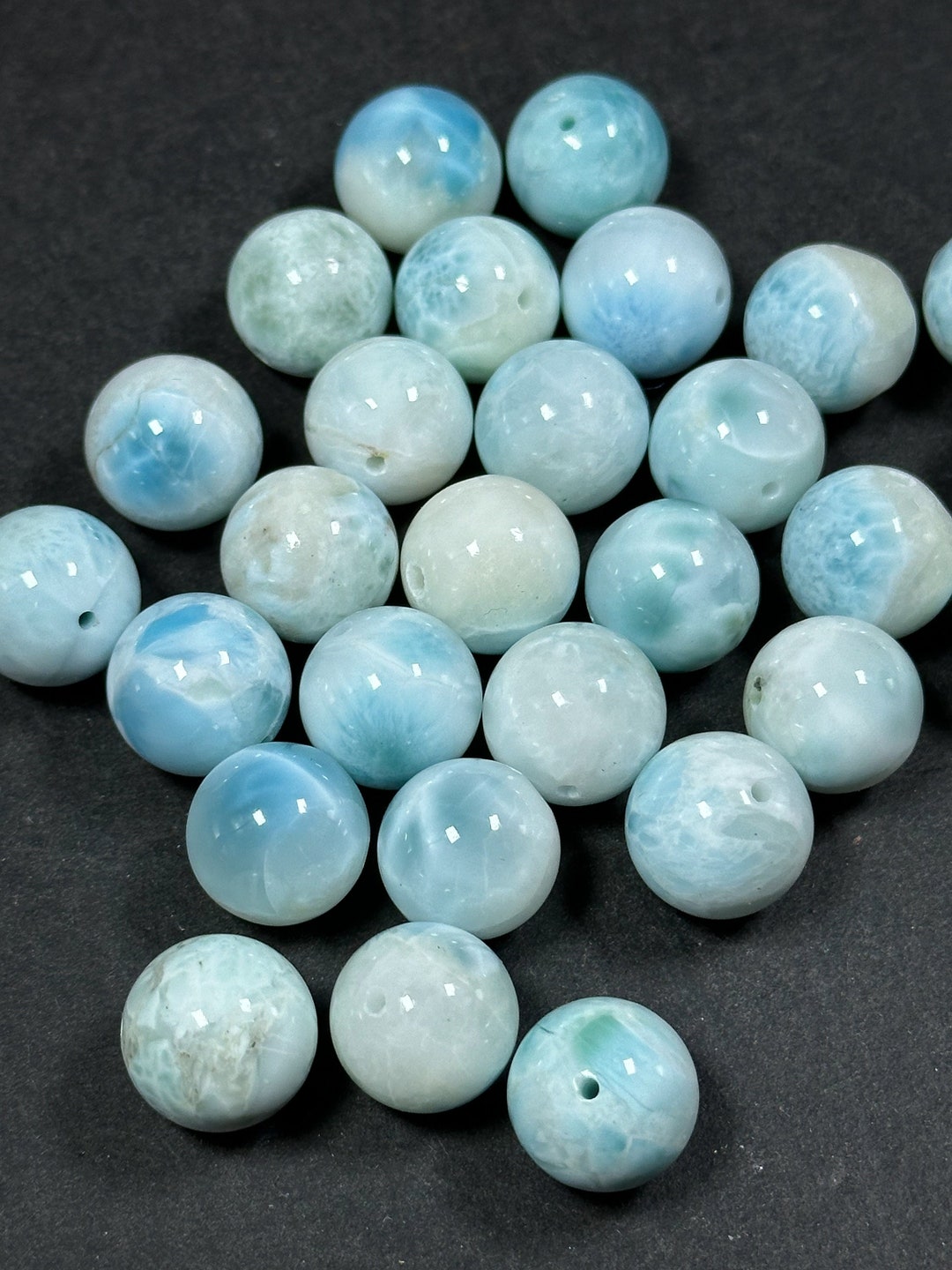 AAA Natural Larimar Gemstone Beads 14mm Round Beads, Beautiful Natural ...