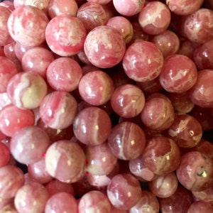 Natural rhodochrosite beads .4-5mm6mm 6.5mm 8mm 10mm 12mm round bead. Gorgeous natural pink color rhodochrosite stone bead. Great quality