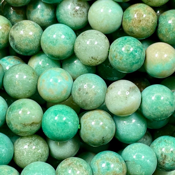 Natural Green Pine Agate gemstone bead. 6mm 8mm 10mm smooth round shape. Beautiful natural green brown color agate. Full strand 15.5"