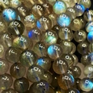 AAA Natural blue flash labradorite stone .4mm 5mm 6mm 7mm 8mm 9mm10mm 12mm 14mm round bead . Beautiful natural blue flash labradorite 15.5”
