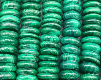 AAA Perle en pierre de malachite naturelle. 4x7mm 5x8mm 3x5mm Forme Heishi. Magnifique perle de pierre précieuse de malachite verte naturelle. Perle de haute qualité !