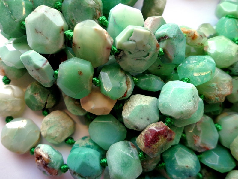 18x14mm NATURAL Gemstone Chrysoprase Nugget Shaped Beads AAA Quality! great for Jewelry Making Full Strand 16 Gorgeous green color
