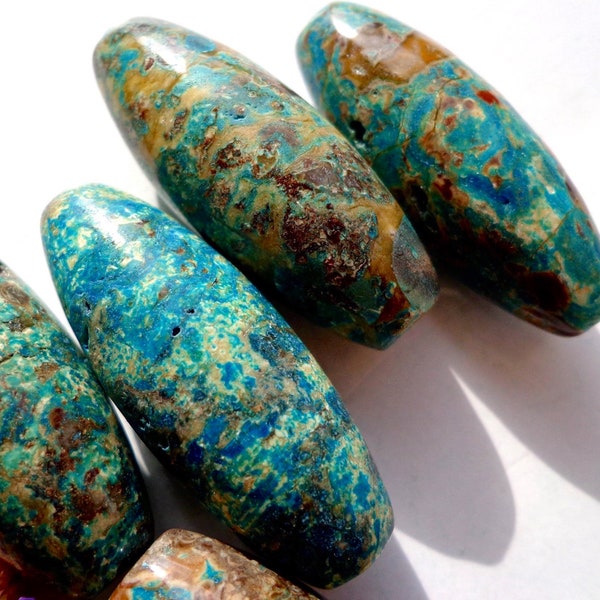 AAA Natural Mushroom Jasper Gemstone Beads, Natural Gemstone, 41x16mm, Tube Beads, Beautiful Natural Turquoise Beads, Great Quality Beads!