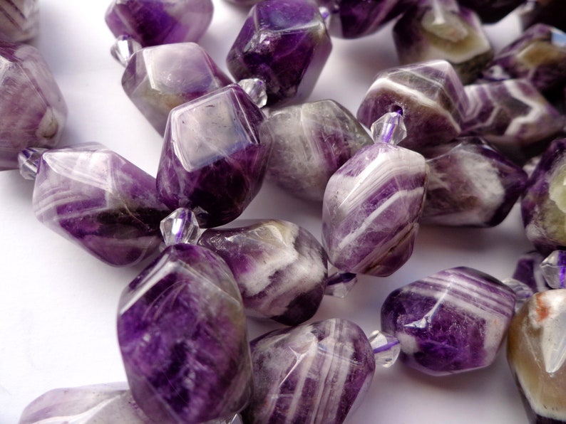 18x12mm Faceted Nugget Beads Full Strand 15.5 inches NATURAL Amethyst Gemstone Beads Beautiful Purple Beads Great Quality Beads