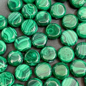 AAA 100% natural Malachite stone bead 8mm coin shape bead. Gorgeous natural green color malachite bead. High quality gemstone!