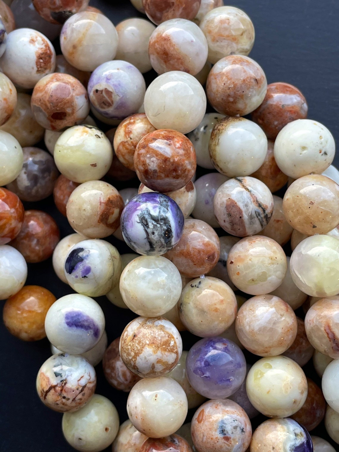 Natural Mexican Morado Purple Opal Stone Bead. 6mm 8mm 10mm - Etsy