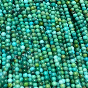 AA natural turquoise stone bead. 4mm round bead . Gorgeous natural blue turquoise gemstone bead. Real nice quality zdjęcie 3