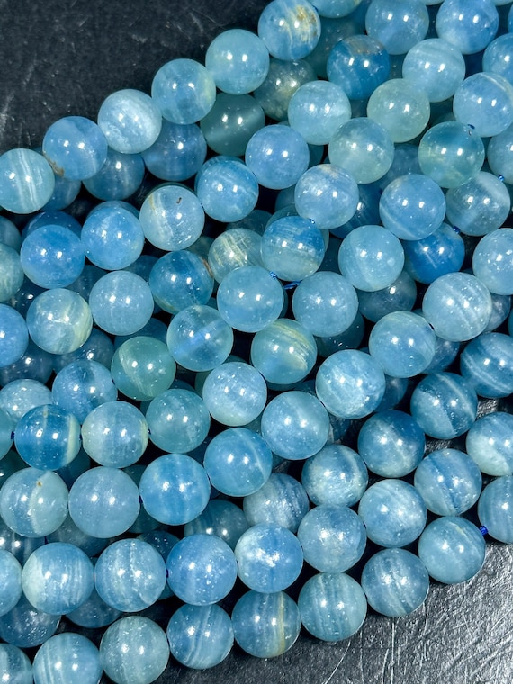 6mm Jade Beads Light Blue Gemstone Beads, Pale Blue Stone Beads 14 Beads  Gemstone Smooth Round Beads Mala Sale 