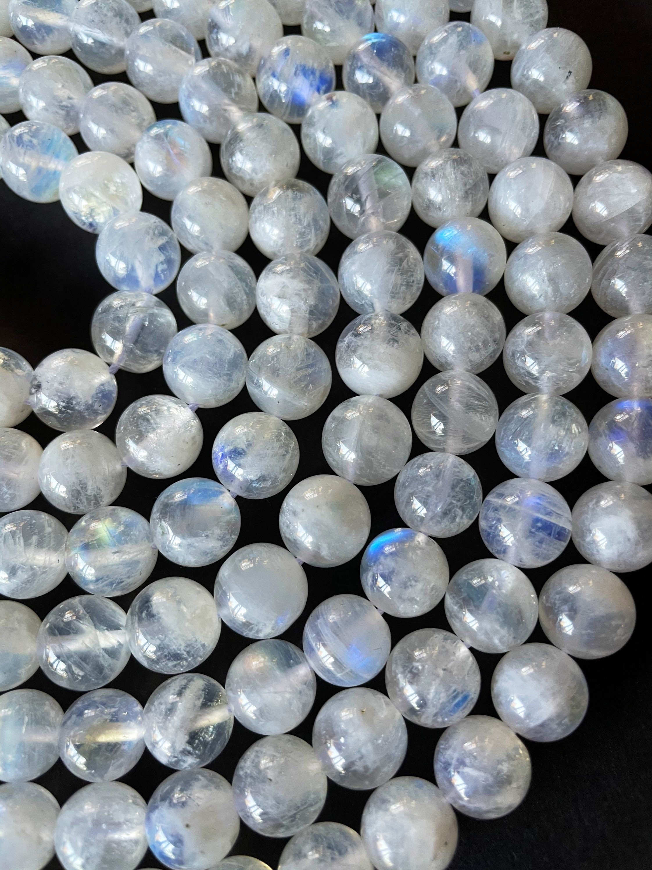 AAA天然ブルーフラッシュムーンストーン（4mm、6mm、8mm、10mm、12mm
