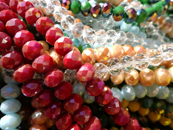 Austrain Crystal Round Beads AB 6/8/10/12MM Faceted Rondelle Glass Beads  Crafts Wholesale Needlework Accessories for Jewelry