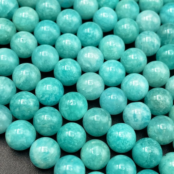 AAA Natural amazonite stone bead. 6mm 8mm 10mm round bead . Gorgeous natural blue green amazonite gemstone. Full strand 15.5”