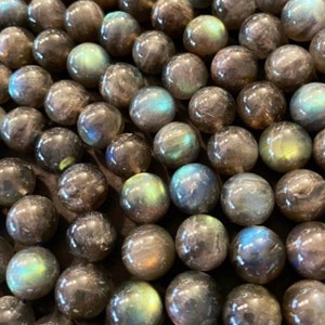 Blue Labradorite 3mm Round Cut Beads 925 Sterling Silver 16" Strand Necklace IK4 Blue Labradorite 3mm Round Cut Beads 925 Sterling Silver 16" Strand Necklace IK4