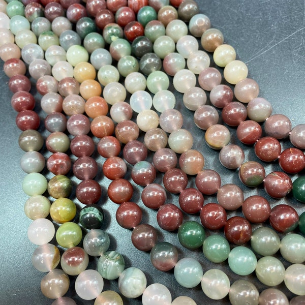 AAA Natural multi color jade gemstone bead. Gorgeous natural brown green orange beige color gemstone bead. High quality stone bead.