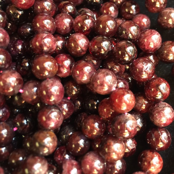 AAA Natural red garnet bead . Natural gemstone bead . 4mm 6mm 8mm 10mm 12mm Gorgeous dark Red color . Highly polished finished