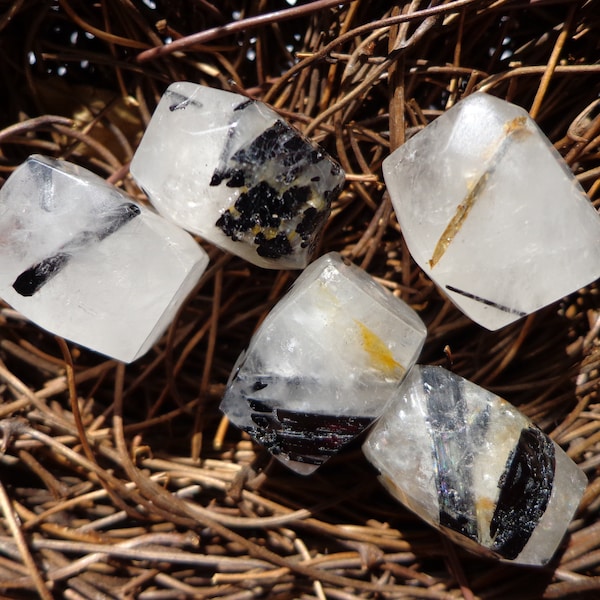 NATURAL Gemstone Tourmalated Quartz, Rectangle Faceted, 15x11mm, Beautiful White Color! Great Gemstone Quality!!