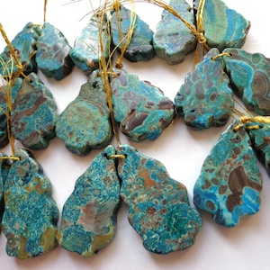 Beautiful Blue Ocean Jasper Gemstone Beads, Gemstone Earrings, 34x18mm Freeform Beads, Beautiful Earth Blue Color, Great Quality Beads!