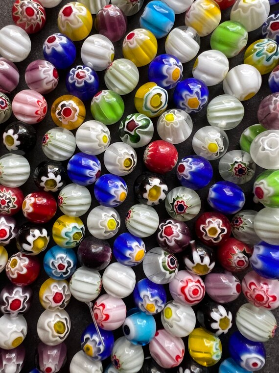 Glass Beads, Leaves, Flowers, 6-17 mm, 0,5-1,5 mm, Assorted Colours, 350 G,  1 Pack